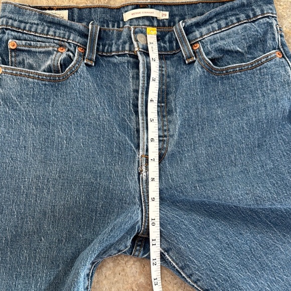 Levi's Premium Wedgie Straight Buttonfly Crop Raw Hem Women's Jeans size READ - Picture 11 of 16